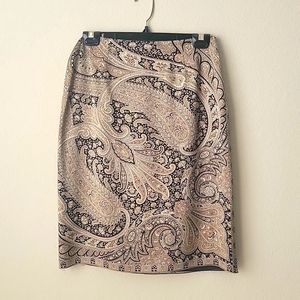 Anne Klein Paisley Silk Skirt Size 4